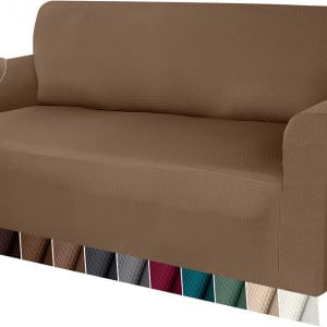 Husa de protectie pentru canapea Granbest, textil, kaki, 300 x 104 x 107 cm - Img 1