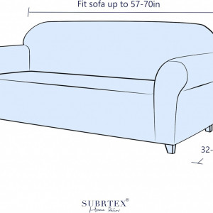 Husa de protectie pentru canapea Subrtex, poliester/spandex, turcoaz inchis, 177,8 x 104,1 x 106,6 cm