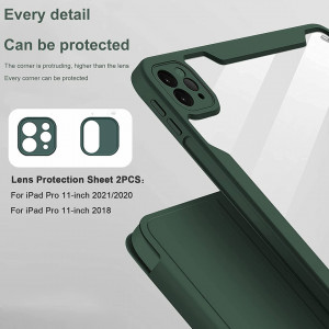 Husa de protectie pentru iPad Pro 11 Caz 2021/2020/2018 Tasnme, TPU, verde - Img 6