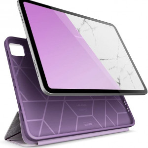 Husa de protectie pentru iPad PRO 2018/2020/2021 i-Blason, piele sintetica, alb/gri/violet, 11 inchi - Img 2