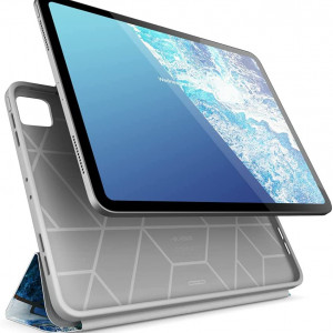Husa de protectie pentru iPad PRO 2018/2020/2021 i-Blason, piele sintetica, alb/albastru/auriu, 11 inchi - Img 2