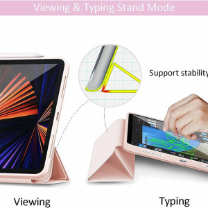 Husa de protectie pentru iPad ProTasnme, plastic, roz, 11 inch - Img 3