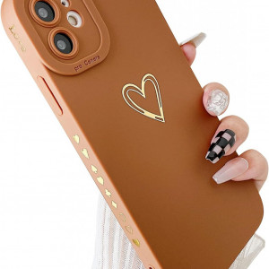 Husa de protectie pentru iPhone 11 SmoBea, silicon, maro/auriu, 6,1 inchi