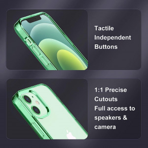 Husa de protectie pentru iPhone 12 /12 ProJETech, TPU, verde, 6,1 inchi