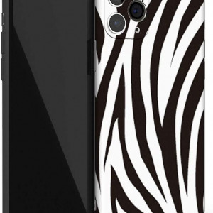 Husa de protectie pentru iPhone 12 Keyihan, TPU, alb/negru, 6,1 inchi - Img 2