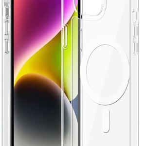 Husa de protectie pentru iPhone 14 Pro Max leChivée, silicon, transparent, 6,7 inchi