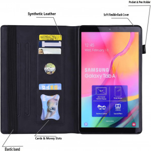 Husa de protectie pentru Samsung Galaxy Tab S8+/S8 Plus 2022 Vkooer, piele PU/TPU, negru/maro, 12,4 inchi