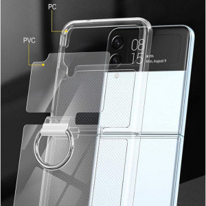 Husa de protectie pentru Samsung Galaxy Z Flip 4 5G STARRYNOVA, PC, transparent/argintiu - Img 3