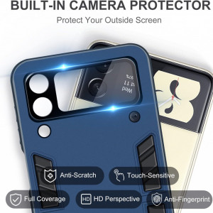 Husa de protectie Samsung Galaxy Z Flip 3 QSEVNSQ, policarbonat, negru/albastru - Img 5