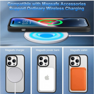 Husa magnetica pentru iPhone 14 MAX UNDEUX, piele PU, negru, 6,7 inchi - Img 7