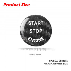 Husa pentru butonul Start/Stop masina Kipalm, fibra de carbon, negru/alb, 2.5 cm - Img 2
