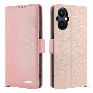 Husă portofel pentru iPhone 14 5G , piele ecologica , roz - Img 1
