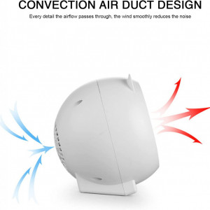Incalzitor ceramic cu ventilator Sousnous, 500W, ABS, alb, 16,3 x 16 x 13,2 cm - Img 6