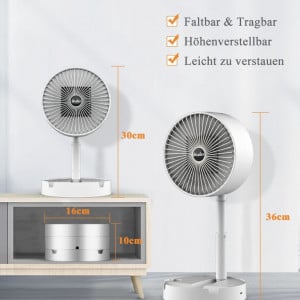 Incalzitor cu ventilator Kouric, metal/plastic, alb, 16 x 30/36 cm, 600W - Img 7