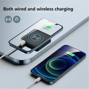 Incarcator wireless magnetic cu incarcare rapida pentru iPhone 12 / 13 Pro Max Abbesvensso,negru, alb, n5000 mAh - Img 3