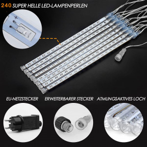 Instalatie de Craciun Grandisk, 240 LED-uri, alb cald, 6,3 m - Img 7