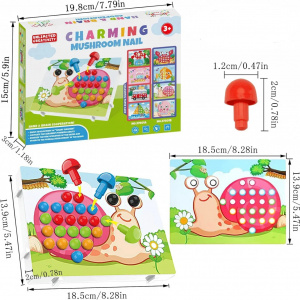 Joc creativ Montessori Hengbird, plastic, multicolor, 20 x 14,9 x 3 cm, + 3 ani