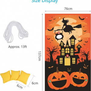 Joc de aruncare pentru Halloween LAMEK, textil/plastic, negru/portocaliu, 137 x 76 cm - Img 2