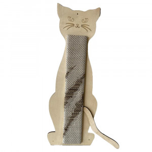 Jucarie de zgariat pentru pisici Astorpet, lemn/textil, natur, 53 x 21 x 4 cm