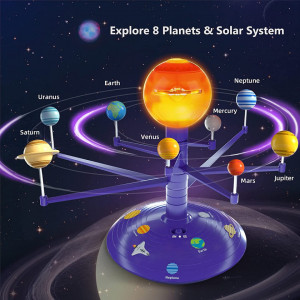 Jucarie educativa pentru copii Science Can, model Sistemul Solar, metal/plastic, multicolor - Img 5