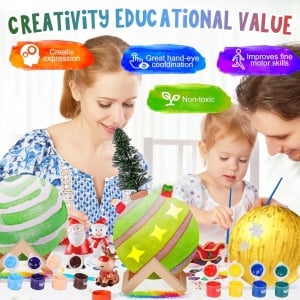 Kit de artizanat pentru Craciun Onlyfun, lemn/plastic, multicolor