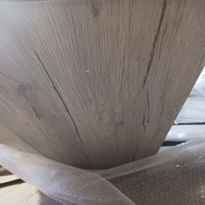 Kiwari Fab set masa bar + 2 scaune, MDF/metal, masa 90x45x74 cm + scaune Ø30x45 cm, capacitate 100kg/scaun, design compact, bej/negru - Verificat B · Re-Bloom - Img 6