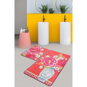 L'essentiel Maison set 2 covorase de baie, poliester 100%, 50x60 cm + 60x100 cm, fir 10mm, antiderapant, antibacterian, lavabil 30°C, multicolor - Verificat A · Re-Bloom