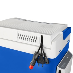 Lada frigorifica auto si camping ZORN Z 26 LNE, 25 litri, alimentare 12V/230V + acumulator extern Li-ion 7.8 Ah, racire-incalzire, alb-albastru - Img 4