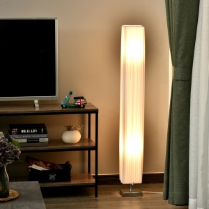 Lampadar cu design modern Re-Bloom, poliester/otel inoxidabil, alb, 14 x 14 x 120 cm, Resigilat, Grad A - Img 4