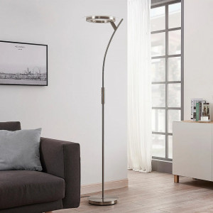 Lampadar Darion, LED, metal/sticla, transparent/argintiu, 31 x 41,7 x 180 cm - Img 7