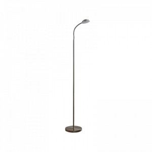 Lampadar Giacomo, LED, metal/sticla/policarbonart, nichel, 10,5 x 144 cm - Img 1