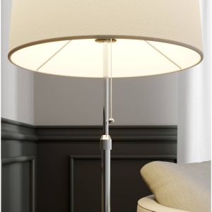 Lampadar Lucande Premium, reglabila pe inaltime 1.30 - 1.55m, abajur 42 x 40cm ALB, soclu E27 - Img 3