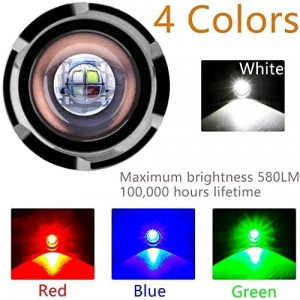 Lanterna cu 4 culori de lumina UltraFire, 3.7V 2600mAh baterie reincarcabila siincarcator USB, negru, aluminiu, 13,8 x 3,3 cm - Img 7