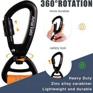 Lesa pentru caine Amai Keto, nailon, portocaliu/alb/negru, 106-140 cm - Img 5