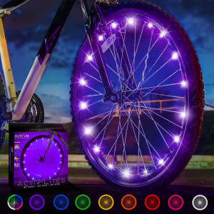 Lumini pentru roata de bicicleta Activ Life, silicon, purpuriu - Img 1