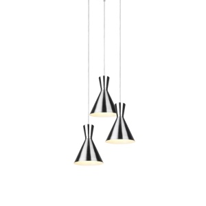 Lustra suspendata Enzo, culoare crom, 3 becuri, dulie E27, maxim 28W