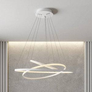 Lustra tip pendul Ezana, LED, metal/plastic, alb, 80 x 150 cm - Img 8