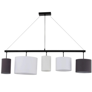 Lustra tip pendul Kamia, metal, negru, 144 x 36 cm