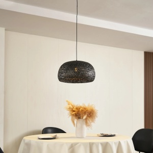 Lustra tip pendul Lindby Eskil, bambus, negru, 46,5 x 150 cm - Img 5