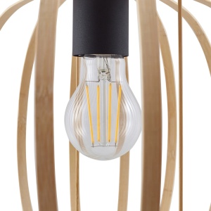 Lustra tip pendul Lindby Lielle, bambus/metal, negru/natur, 50 x 150 cm - Img 4