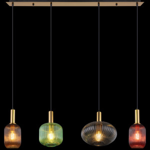 Lustra tip pendul Normy, 4 lumini, metal/sticla, multicolor, 115 x 30 x 120 cm