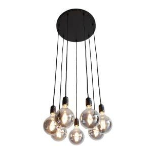 Lustra tip pendul Phinney, 7 lumini, metal, negru, 3,5 x 40 x 260 cm