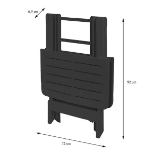 Masa de balcon pliabila, Progarden, Plastic, 79x72 cm, Antracit, Resigilat, Grad A - Img 3