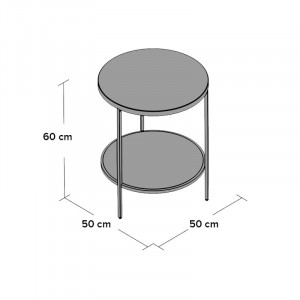 Masa laterala Catrine, metal/sticla, bronz/transparent, 50 x 50 x 60 cm