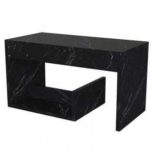 Masa laterala Malikah, lemn/PAL, negru/alb, 60 x 35 x 29 cm