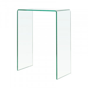 Masa laterala Sherryl, sticla, transparent, 60 x 30 x 80 cm - Img 1