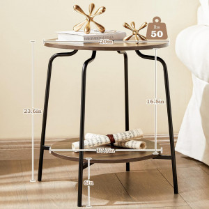 Masa laterala SICOTAS, lemn/metal, maro/negru, 50 x 50 x 60 cm