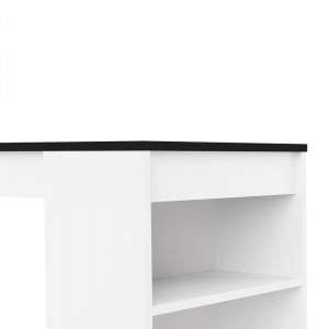 Masa Neville din lemn, alb / negru, 115 x 50 cm - Img 2