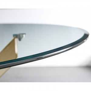 Masa Tierra, metal/sticla, transparent/auriu, 120 x 120 x 75 cm - Img 3