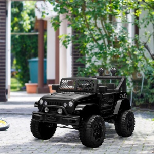 Masina electrica copii Re-Bloom, 12V 4.5AH 2x35W, PP/otel, 100x64.2x71 cm, telecomanda, faruri, 3-5 km/h, autonomie, varsta 3-6 ani, 30 kg, negru - Verificat A · Re-Bloom - Img 3
